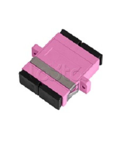 Адаптер NIKOMAX волоконно-оптический, соединительный, многомодовый, стандарта OM4, SC/UPC-SC/UPC, двойной, пластиковый, без шторки, с фланцами, маджента, уп-ка 2шт. NIKOMAX (NMF-OA2M4-FN-SCU-SCU-MG-2) в Нижнем Тагиле Проходные адаптеры и розетки оптические 