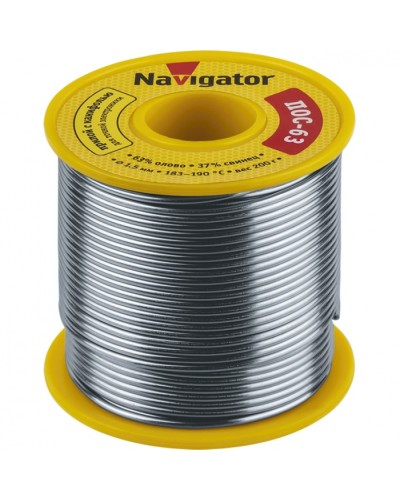 Припой Navigator 93 783 NEM-Pos05-63K-1.5-K200 (ПОС-63, катушка, 1.5 мм, 200 гр) в Нижнем Тагиле Аксессуары для кабель-канала Pintop.ru