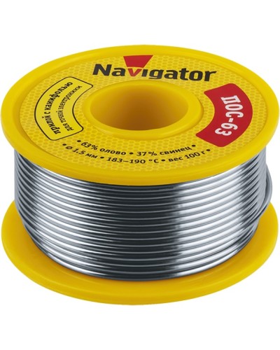 Припой Navigator 93 777 NEM-Pos05-63K-1-K100 (ПОС-63, катушка, 1 мм, 100 гр) в Нижнем Тагиле Аксессуары для кабель-канала Pintop.ru