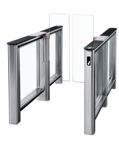 Турникет PERCo-ST-01 с крышками из закал. стекла с центральной вставкой из нерж. стали со створками Створки шириной 475 в Нижнем Тагиле Турникеты Pintop.ru