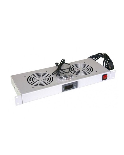 Модуль вентиляторный с термостатом 19 1U с 2-мя вентиляторами REXANT 04-2604 в Нижнем Тагиле Вентиляторные модули Pintop.ru