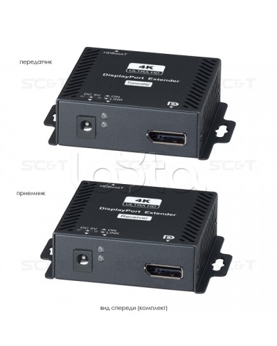 Комплект (передатчик + приёмник) для передачи DisplayPort + USB + RS232 SC&T DP02U в Нижнем Тагиле Видеоусилители, Модуляторы, Делители Pintop.ru