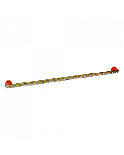 Шина заземления 19, медная 482х15х3 мм, 20 контактов TWT (TWT-EBARH-1U-15x3/20) в Нижнем Тагиле Аксессуары для стоек и шкафов Pintop.ru