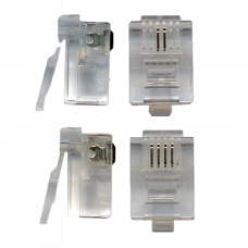 Коннектор телефонный RJ11, 4P4C, 100 шт. TWT (TWT-PL11-4P4C/100)