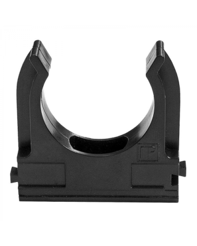 Держатель Экопласт (клипса) для труб D32мм (черный) в Нижнем Тагиле Аксессуары для кабель-канала Pintop.ru