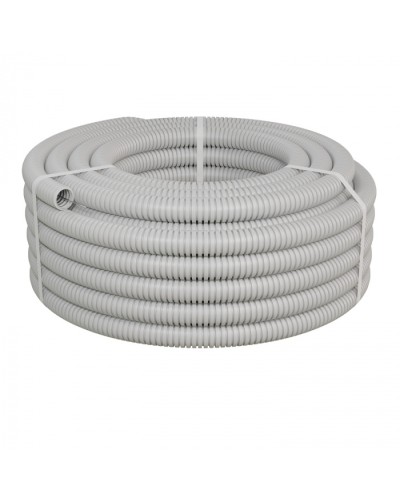 Труба ПНД-FRUF гофрир. легкая, с зондом, без галогена, трудногорючая, атмосферостойкая,цвет серый, диам. 32мм (25м) Экопласт (20132HFR-UF) в Нижнем Тагиле Труба гофрированная Pintop.ru