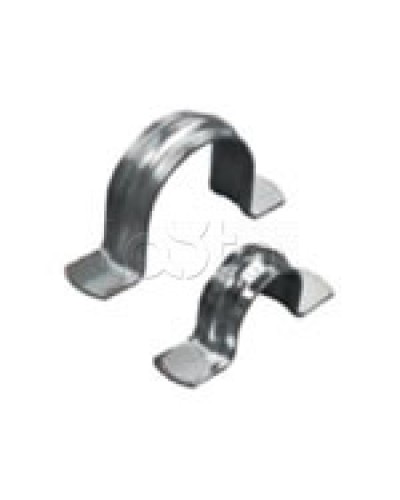 Скоба оцинкованная двухлапковая без монтажного отверстия, для трубы D50мм (1уп = 50шт) Экопласт (43651) в Нижнем Тагиле Держатели, клипсы, скобы Pintop.ru
