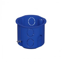 Коробка установочная для г/к D68x62мм с металл. лапками, межцентр 71мм, цвет синий IP20 Экопласт (44665)