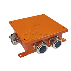 SMB120 Коробка металлическая, огн. E-110,о/п 120х120х60, 4 метал. гермоввода, IP66, 12P, (0,15-2,5 мм2), цвет оранж. Экопласт (56074)