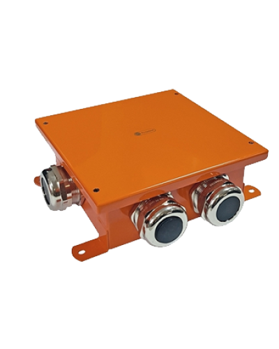 Коробка металлическая, огн. E-110,о/п 164х164х65, 6 метал. герм 18-25мм, IP66, 3P оранж. Экопласт (56609) в Нижнем Тагиле Распределительные коробки Pintop.ru