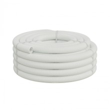 Труба ПП-FR гофрир. легкая, с зондом,без галогена, ПЛЛ 40мм Экопласт (60140HFR-W) - Труба ПП-FR гофрир. легкая, с зондом,без галогена, ПЛЛ диам.40мм ПВ-0 (20м) цвет белый 1 палл.=840м Экопласт