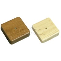 Коробка 1 постовая распред. 75х75х20 c текстурой дерева (орех) Экопласт 72908N