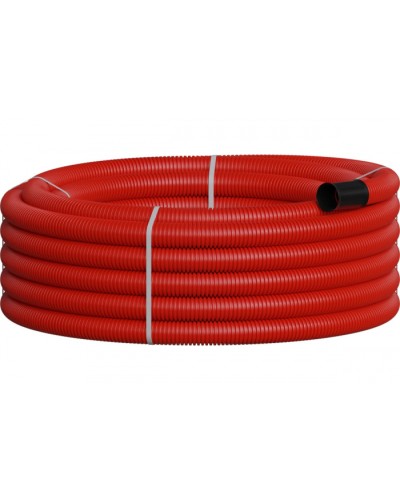 NR050 Двустенная труб.а ПНД гибкая, тип 450, SN26, с зондом, D50мм (20м) цвет красный Экопласт 801050-20 в Нижнем Тагиле Гладкая труба Pintop.ru