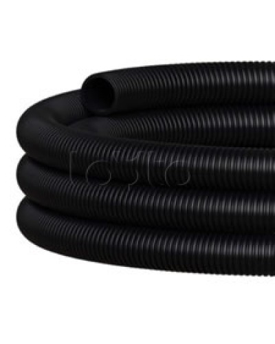 NR050 Двустен. труба ПНД гибкая откр. прокладки, SN26, с зондом, D50мм (50м) чёрный Экопласт (801050HFR-UF-BL) в Нижнем Тагиле Труба гофрированная Pintop.ru