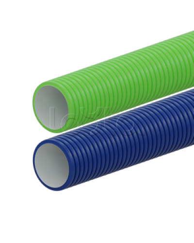 Вентиляционная труба гибкая двустенная для воздуховода (ПНД), антистатическая и антибактериальная D63мм, цвет зелёный (1шт=50м) Экопласт (803063GN) в Нижнем Тагиле Труба гофрированная Pintop.ru