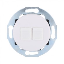 Розетка телефонная 2хRJ-12 с накладкой (белый) Vintage (885904-1)