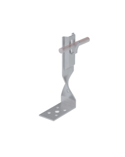 Угловой держатель зажимной скрученный для прутка Ø 5-8 мм H140 мм CU КМ-Профиль (UDZS-H140-D5-8 CU) в Нижнем Тагиле Монтажные материалы Pintop.ru