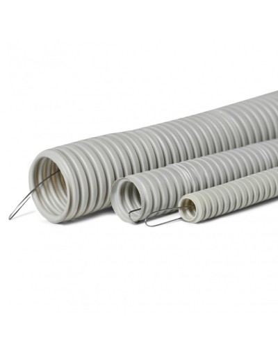 Труба гофрированная тяжелая самозатухающая ТГТ СЗПВХ 32 мм с зондом (50 м) ПожТехКабель в Нижнем Тагиле Труба гофрированная Pintop.ru