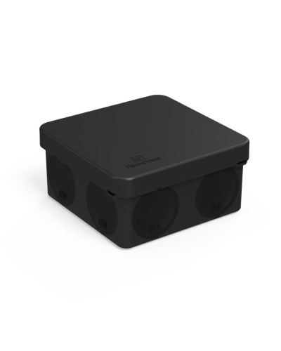 Коробка распред. 60-0210-9005м двухкомп. безгалогенная (HF) черная 80х80х40 (8шт/уп) Промрукав (60-0210-9005м) в Нижнем Тагиле Распределительные коробки Pintop.ru