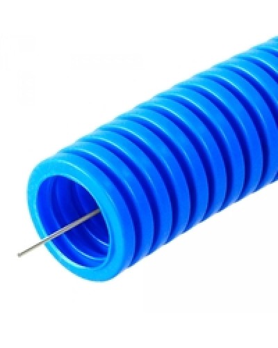 Труба гофрированная ПП тяжёлая 750 Н не распространяющая горение с/з синяя д32 (25м/1375м/ уп/пал) Промрукав PR02.0082 в Нижнем Тагиле Труба гофрированная Pintop.ru