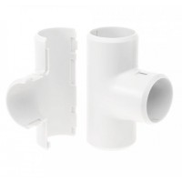 Тройник разборный белый д25 (30шт/300шт уп/кор) Промрукав (PR.07325б)