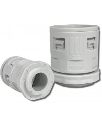 Муфта вводная для гофрированных труб серая ВМ-ГТ-25 Промрукав PR08.3270 в Нижнем Тагиле Повороты, муфты, тройники Pintop.ru