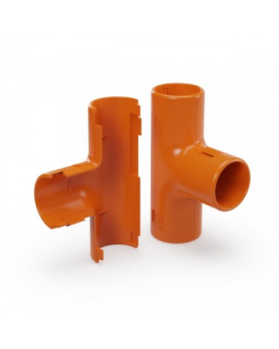 Тройник разборный оранжевый d25 мм (30шт/300шт уп/кор) Промрукав (PR13.1160) в Нижнем Тагиле Повороты, муфты, тройники Pintop.ru