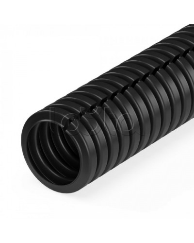Труба гофрированная ПА негорючая (НГ) стойкая к ультрафиолету разрезная черная dвн 7 мм, dнар 10 мм (25м/уп) Промрукав (PR02.0323) в Нижнем Тагиле Труба гофрированная Pintop.ru