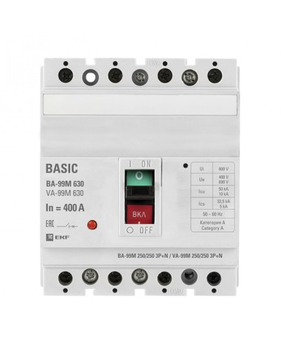 Выключатель автоматический ВА-99М 630/400А 3P+N 50кА EKF PROxima (mccb99-630-400m-4P) в Нижнем Тагиле Электротехническое оборудование Pintop.ru