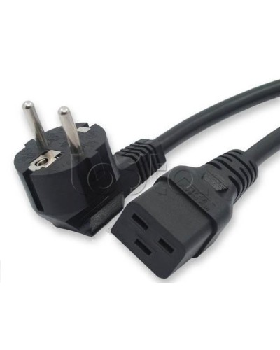 Кабель питания (Shucko - C19), 16A, угловая вилка, 5м Hyperline PWC-IEC19-SHM-5.0-BK в Нижнем Тагиле Патч-корды и пигтейлы Pintop.ru