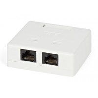 Розетка компьютерная RJ-45(8P8C) Hyperline SB1-2-8P8C-C5e-WH