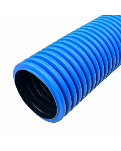 Труба гофрированная двустенная ПНД жесткая тип 450 (SN6) синяя д200 6м (12м/уп) Промрукав в Нижнем Тагиле Труба гофрированная Pintop.ru