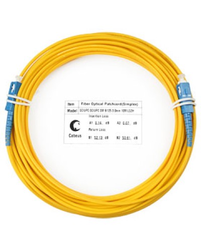Патч-корд волоконно-оптический (шнур) SM 9/125 simplex SC-SC LSZH (10м) Cabeus FOP(s)-9-SC-SC-10m в Нижнем Тагиле Патч-корды оптические Pintop.ru