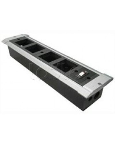 Блок настольный встраиваемый, с выключателем нагрузки на 4 модуля (45х45мм) для креп. к столу (алюмин) Экопласт 70324 в Нижнем Тагиле Аксессуары для кабель-канала Pintop.ru