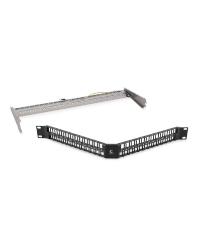 Угловая модульная патч-панель 19, 48 портов, 1U Cabeus (PLBHD-48-CON-SH) в Нижнем Тагиле Патч панель Pintop.ru