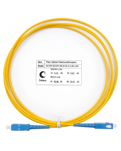 Шнур оптический simplex SC-SC 9/125 SM 2 м LSZH Cabeus FOP(s)-9-SC-SC-2M в Нижнем Тагиле Патч-корды оптические Pintop.ru