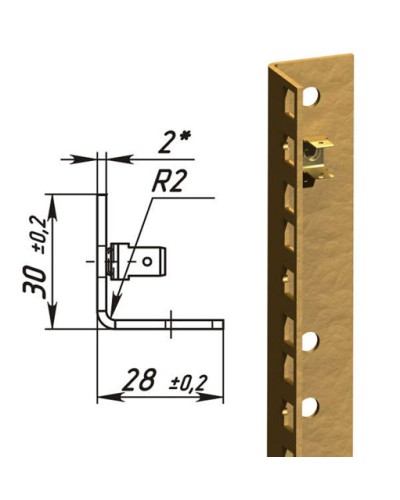 Направляющие L-образные для шкафов 24U (2 шт/уп.) TLK TLK-VNS2-L-24U в Нижнем Тагиле Полки для шкафов и стоек Pintop.ru