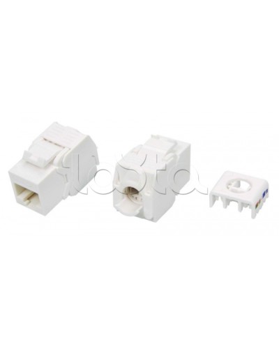 Вставка Keystone Jack RJ-45(8P8C) Hyperline KJ8-8P8C-C5e-180-TLS-WH в Нижнем Тагиле Модули Keystone Pintop.ru