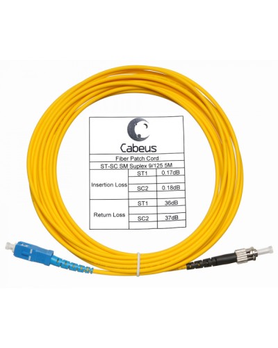 Шнур оптический simplex SC-ST 9/125 sm 7м LSZH Cabeus FOP(s)-9-SC-ST-7m в Нижнем Тагиле Патч-корды оптические Pintop.ru
