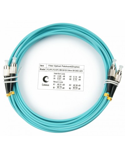 Шнур оптический duplex FC-FC 50/125 mm OM3 5м LSZH Cabeus FOP-50-FC-FC-5m в Нижнем Тагиле Патч-корды и пигтейлы Pintop.ru
