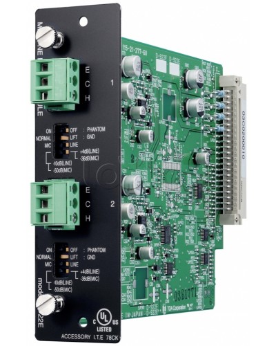 Модуль микрофонных / линейных входов (моно, 20 бит) TOA D-922E в Нижнем Тагиле Системы оповещения и трансляции TOA Pintop.ru